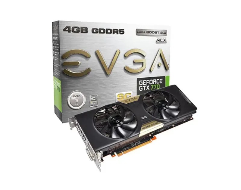 04G-P4-3776-A1 - EVGA GeForce GTX 770 Dual FTW 4GB 256-Bit GDDR5 PCI Express 3.0 x16 DVI-I- DVI-D/ HDMI/ Display-Port/ SLI Support Video Graphics Card