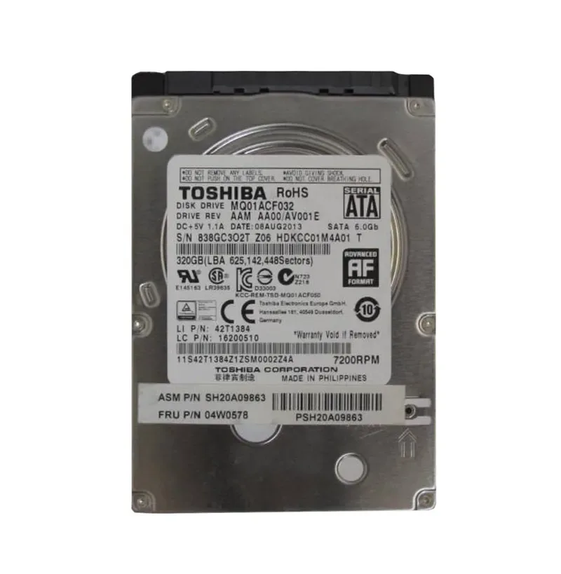 04W0578 - Lenovo 320GB 7200RPM SATA 6Gb/s 2.5-inch Hard Drive
