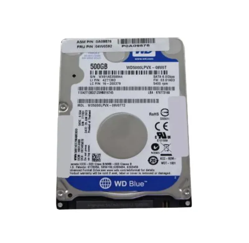 04W0592 - Lenovo 500GB 5400RPM SATA 6Gb/s 2.5-inch Hard Drive