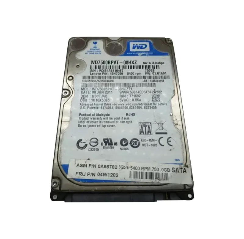 04W1282 - Lenovo 750GB 5400RPM SATA 3Gb/s 2.5-inch Hard Drive