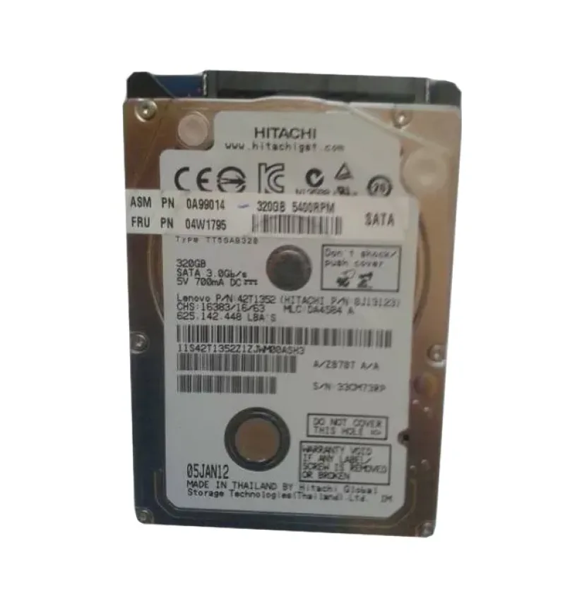 04W1795 - Lenovo 320GB 5400RPM SATA 3Gb/s 2.5-inch Hard Drive for ThinkPad X130e / x121e Laptop System