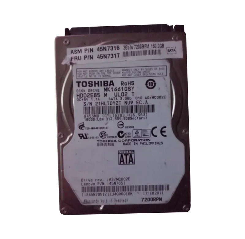 04W1949 - Lenovo 250GB 7200RPM SATA 3Gb/s 2.5-inch Hard Drive