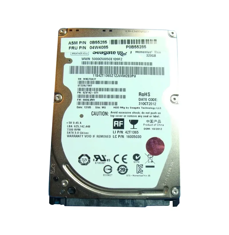 04W4085 - Lenovo 320GB 7200RPM SATA 3Gb/s 2.5-inch Hard Drive for ThinkPad E430 Laptop System