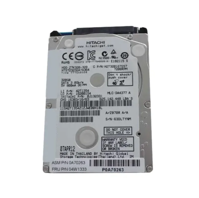 04X0540 - Lenovo 320GB 7200RPM SATA 3Gb/s 2.5-inch Hard Drive