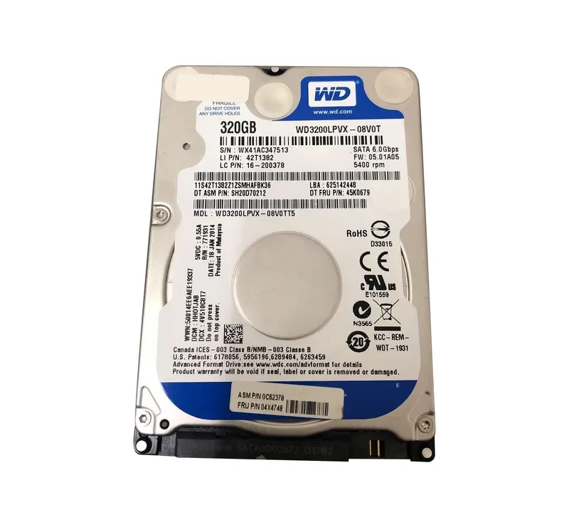 04X4748 - Lenovo 320GB 5400RPM SATA 6Gb/s 2.5-inch Hard Drive