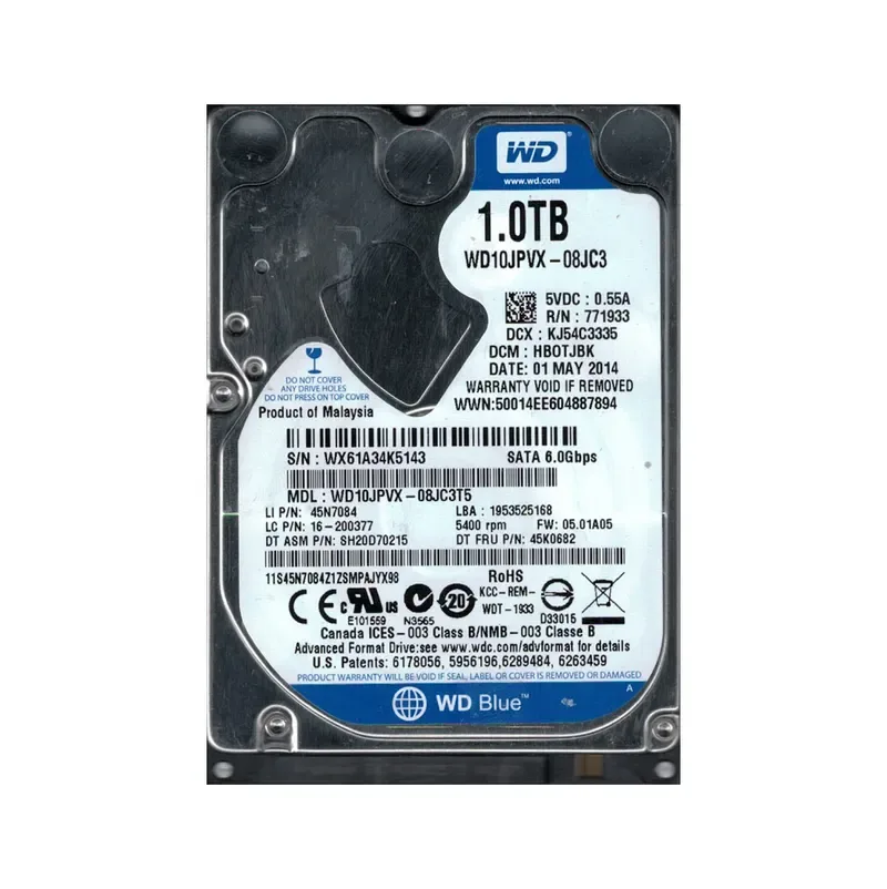 04X5966 - Lenovo 1TB 5400RPM SATA 6Gb/s 2.5-inch Hard Drive