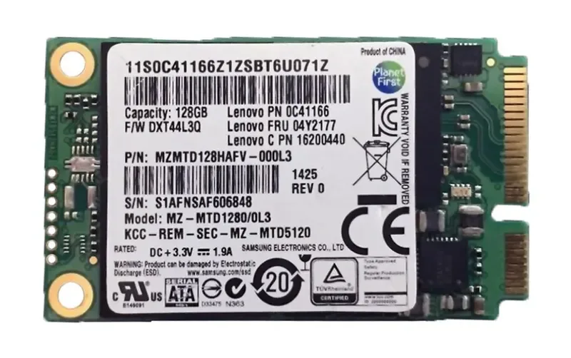 04Y2177 - Lenovo 128GB Triple-Level Cell (TLC) SATA 6Gb/s mSATA Solid State Drive