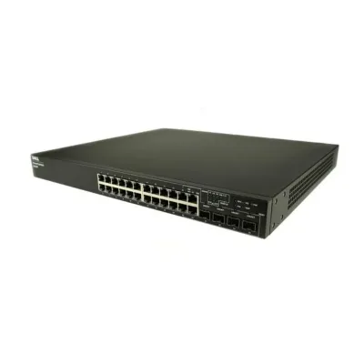 06224P - Dell PowerConnect 6200 Series 6224P 24 x Ports PoE 10/100/1000Base-T + 4 x Ports Shared SFP Combo Rack-mountable Layer 3 Managed Gigabit Ethernet Switch
