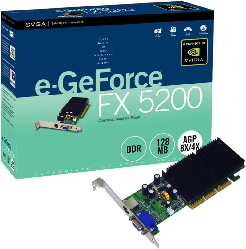 064-A8-N300-KR - EVGA e-GeForce FX 5200 64MB Low Profile Video Graphics Card