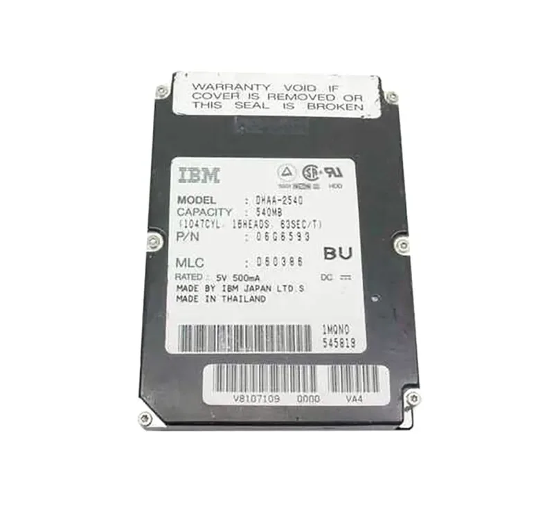 06G6593 - IBM Travelstar 540MB 3800RPM ATA/IDE 32KB Cache 2.5-inch Hard Drive