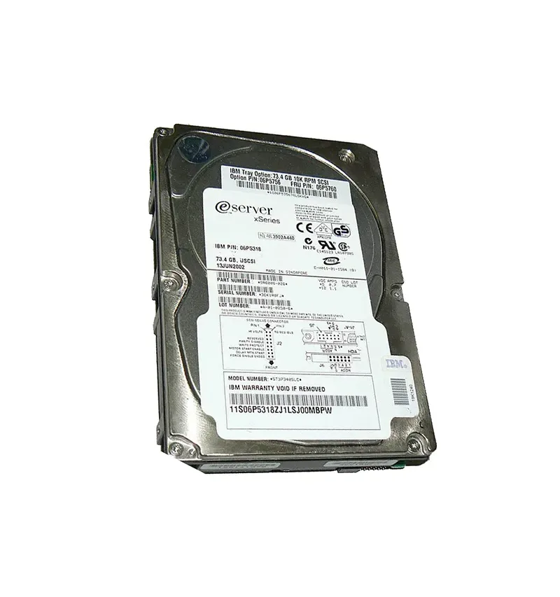 06P5318 - IBM 73.4GB 10000RPM 80-Pin Ultra-160 SCSI 3.5-inch Hot Pluggable Hard Drive with Tray