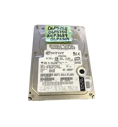 06P5754 - IBM 18.2GB 10000RPM 80-Pin Ultra-160 SCSI 3.5-inch Hot Pluggable Hard Drive with Tray