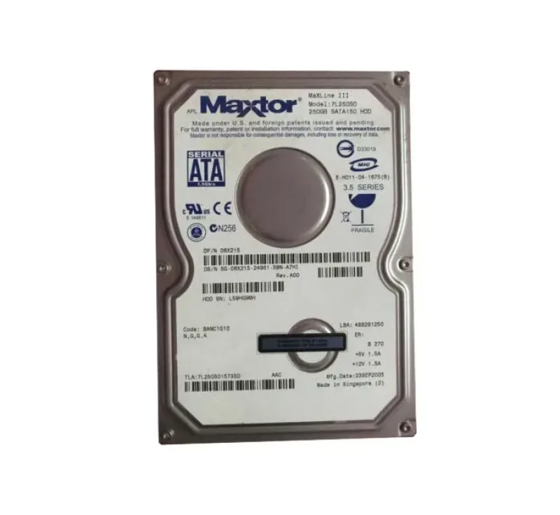 06X215 - Dell 250GB 7200RPM SATA 3Gb/s 8MB Cache 3.5-inch hard Drive foDell DimensionSHard Drive