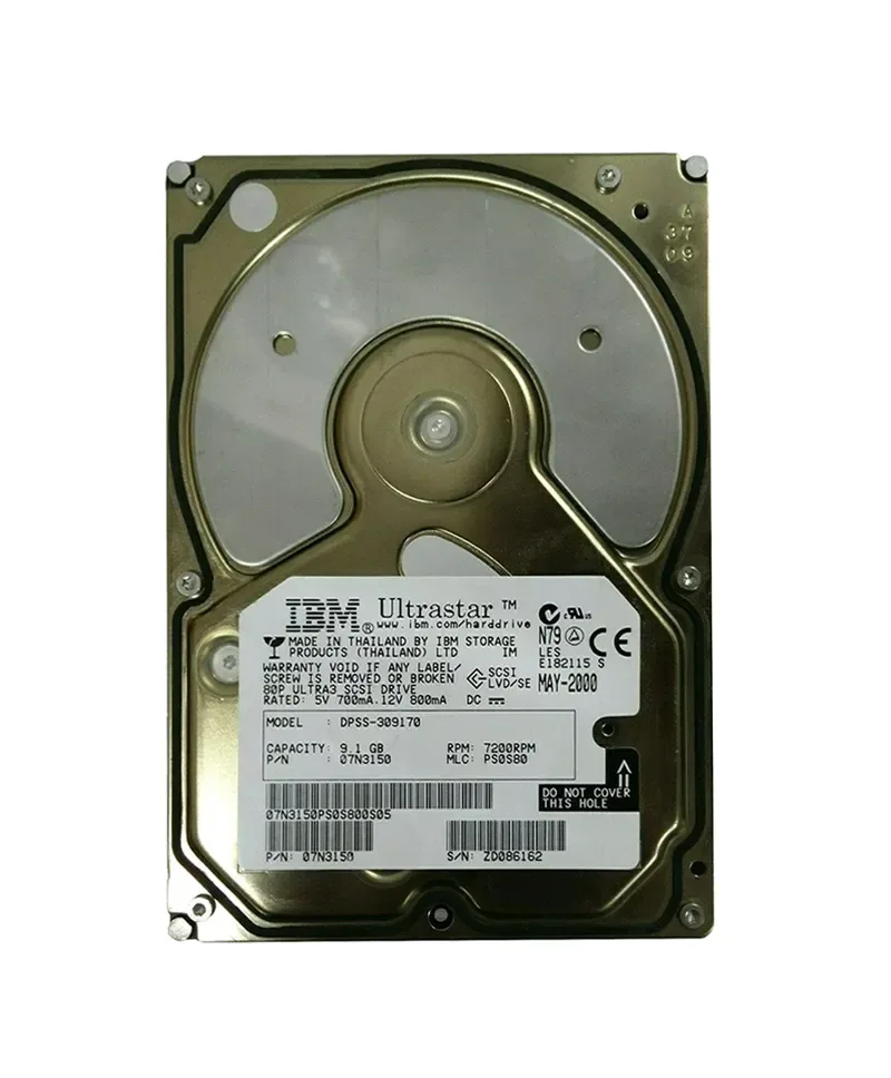 07N3150 - IBM Ultrastar 36LP 9.1GB 7200RPM Ultra-160 SCSI 80-Pin 4MB Cache 3.5-inch Hard Drive