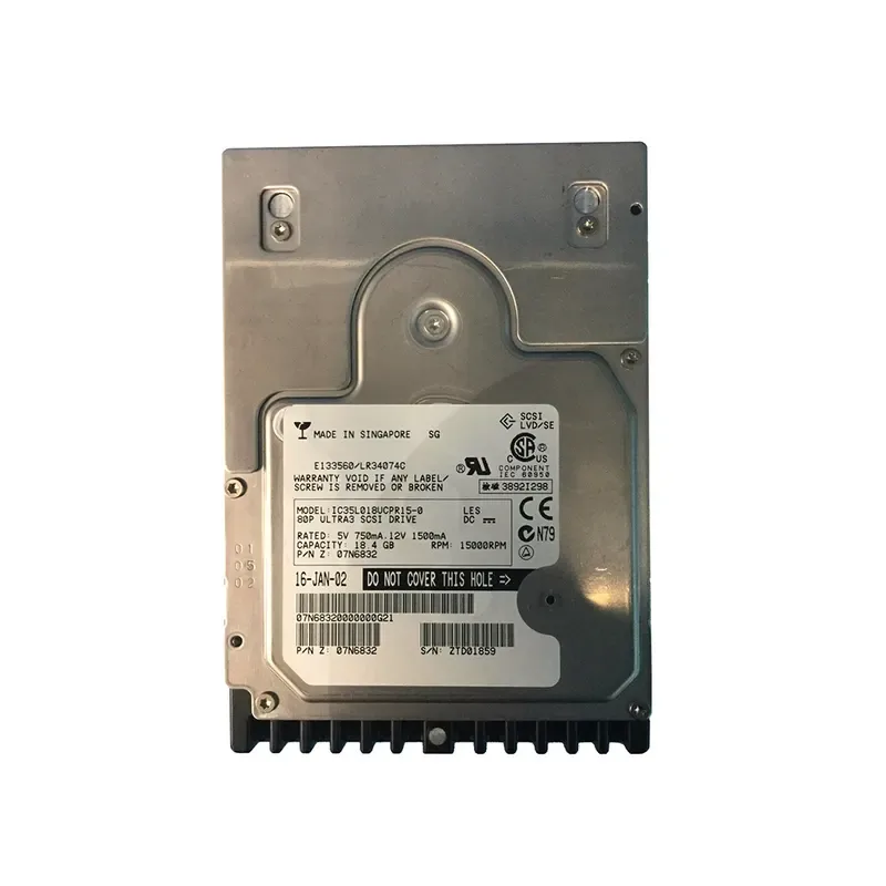 07N6832 - IBM 18GB 15000RPM Ultra 160 SCSI 3.5-inch Hard Drive
