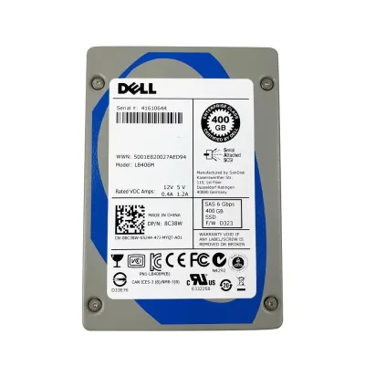 08C38W - Dell 400GB SERIAL ATTACHED SCSI (SAS) 2.5-inch HOTPLUG Solid State Drive ()FOR PowerEdge & P
