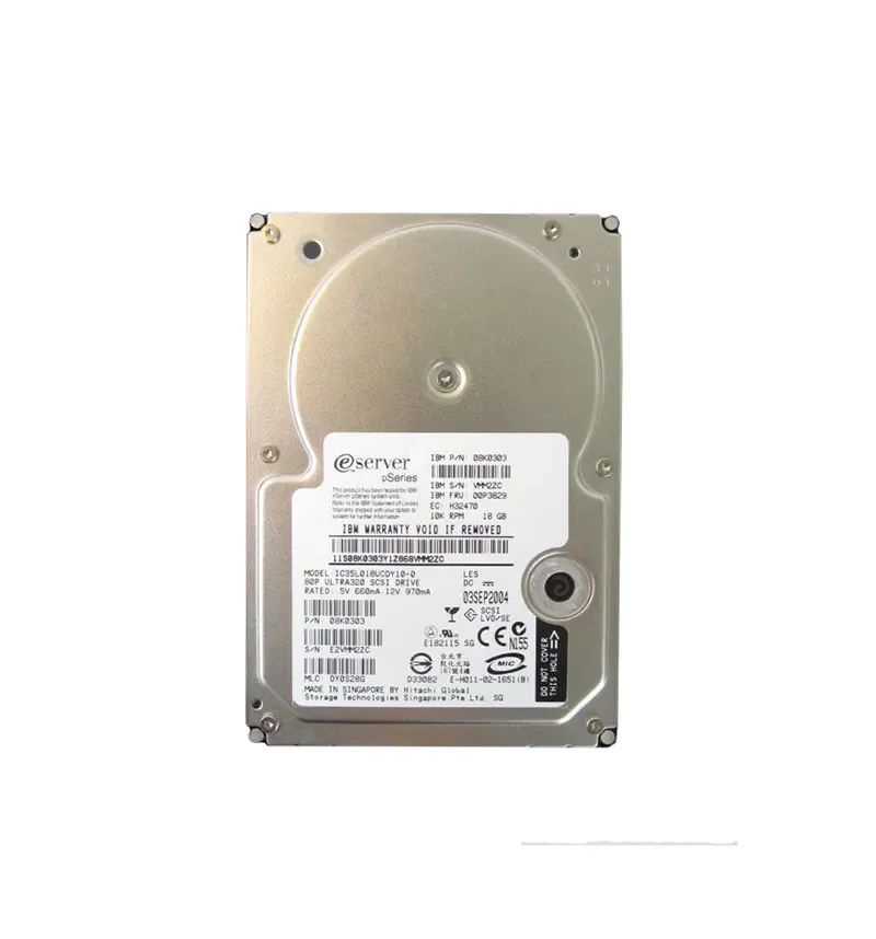 08K0303 - IBM 18GB 10000RPM Ultra 320 SCSI 3.5-inch Hard Drive