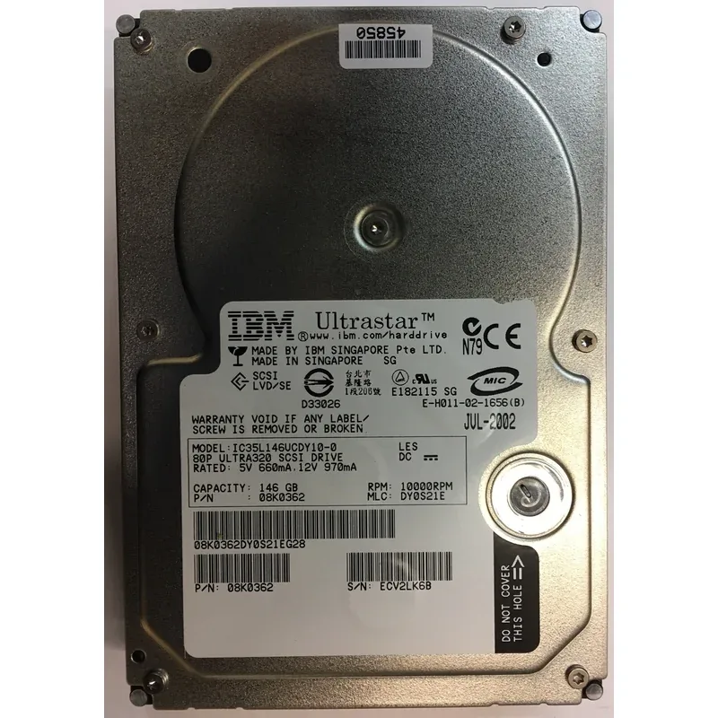 08K0362 - IBM UltraStar 146Z10 146GB 10000RPM Ultra-320 SCSI 8MB Cache 80-Pin 3.5-inch Hot Swapable Hard Disk Drive