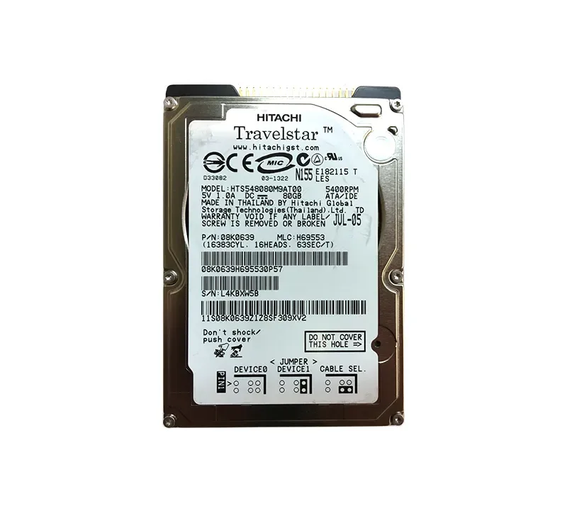 08K0639 - IBM 80 GB 2.5 Internal Hard Drive - IDE Ultra ATA/100 (ATA-6) - 5400 rpm - 8 MB Buffer