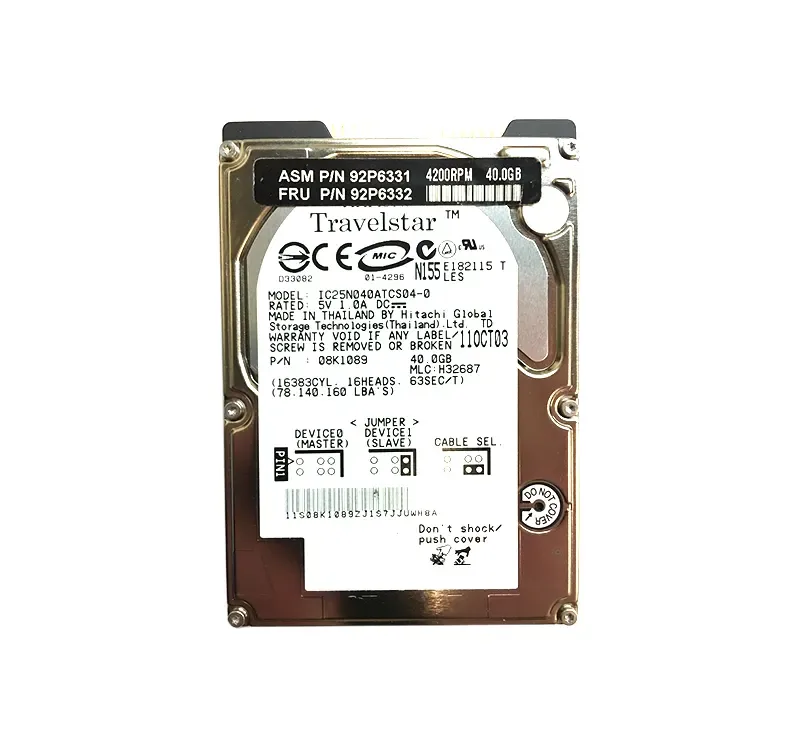 08K1089 - IBM 40GB IDE 2.5-inch Hard Drive