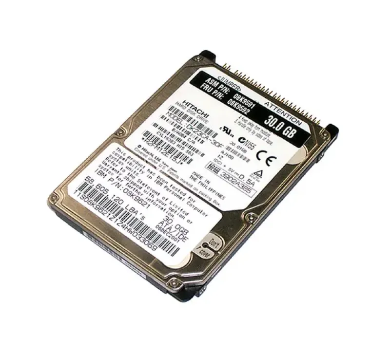 08K9621 - IBM 30GB 4200RPM ATA-100 2MB Cache 2.5-inch Hard Drive