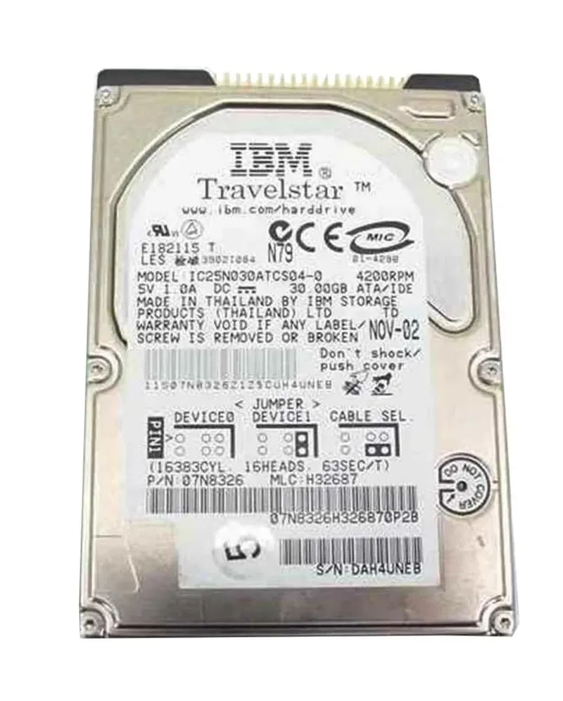 08K9718 - IBM 30GB 4200RPM IDE / ATA-100 2MB Cache 2.5-inch Hard Drive