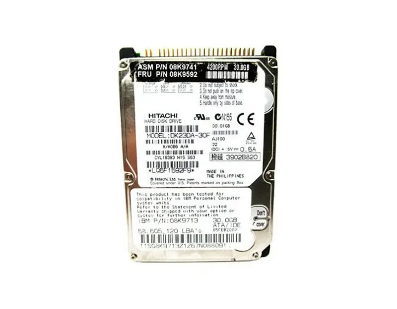 08K9741 - IBM 30GB 4200RPM IDE / ATA-100 2MB Cache 2.5-inch Hard Drive