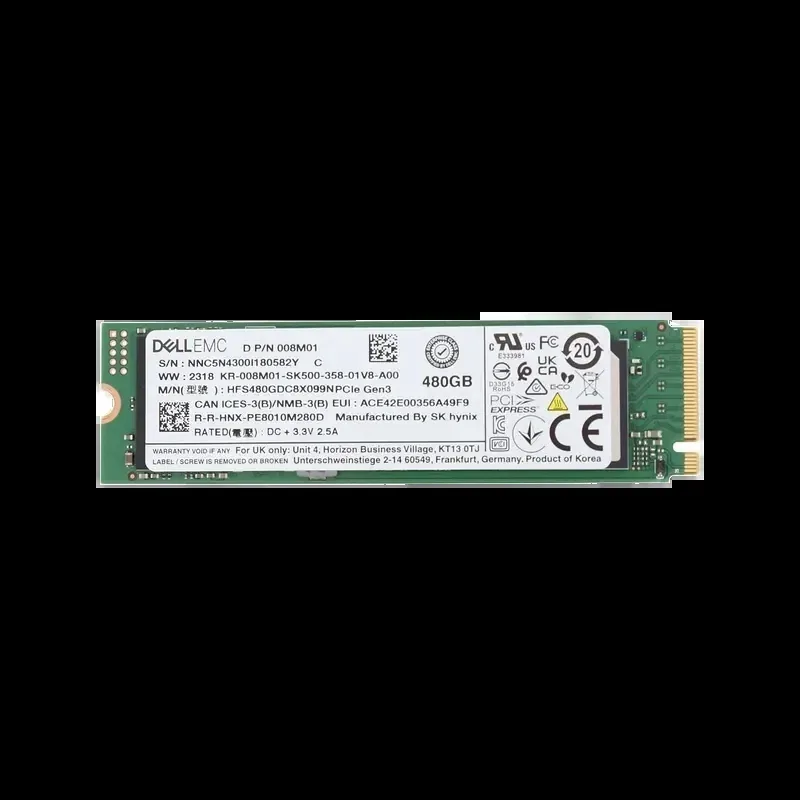 Dell 08M01 Dell Dell 008M01 / 08M01 480GB PCI Express NVMe 3.0 x4 Read Intensive M.2 2280 Solid State Drive