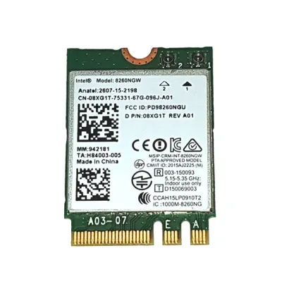 08XG1T - Dell Intel 8260NGW Dual Band Wireless AC-8260 BT 4.2 WLAN Card