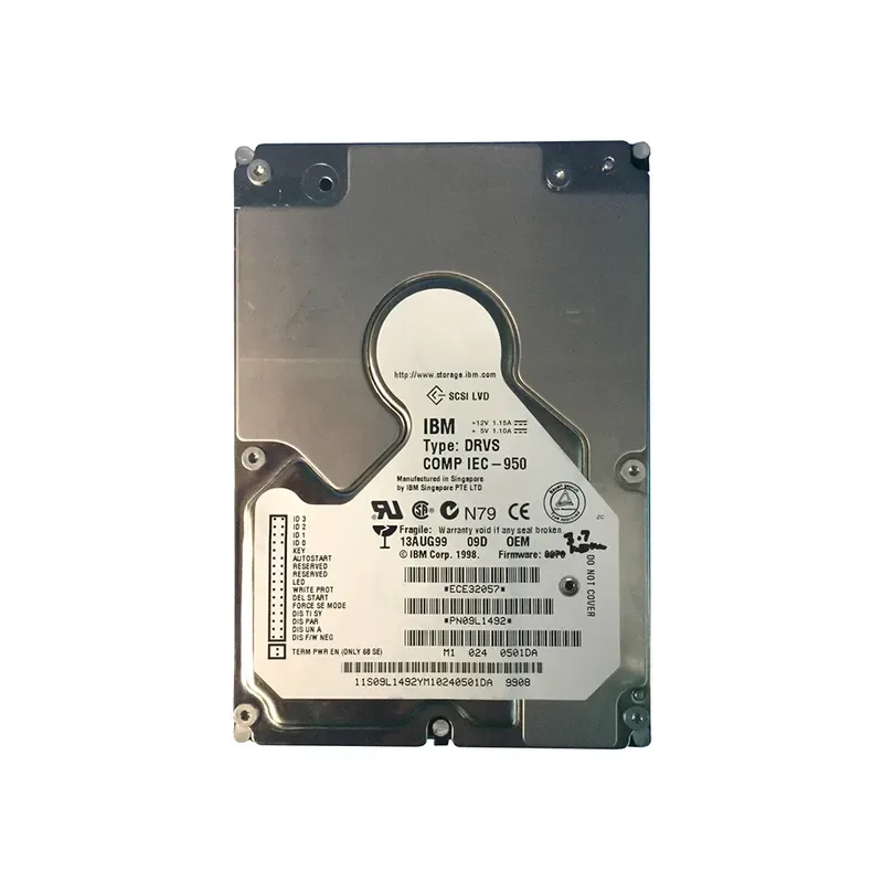 09L1492 - IBM 9GB 10000RPM Ultra 160 SCSI 3.5-inch Hard Drive