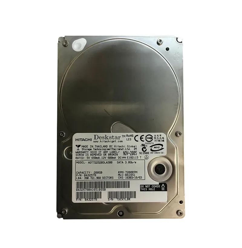 0A32578 - Hitachi Deskstar T7K250 200GB 7200RPM SATA 3Gb/s 8MB Cache 3.5-inch Hard Drive