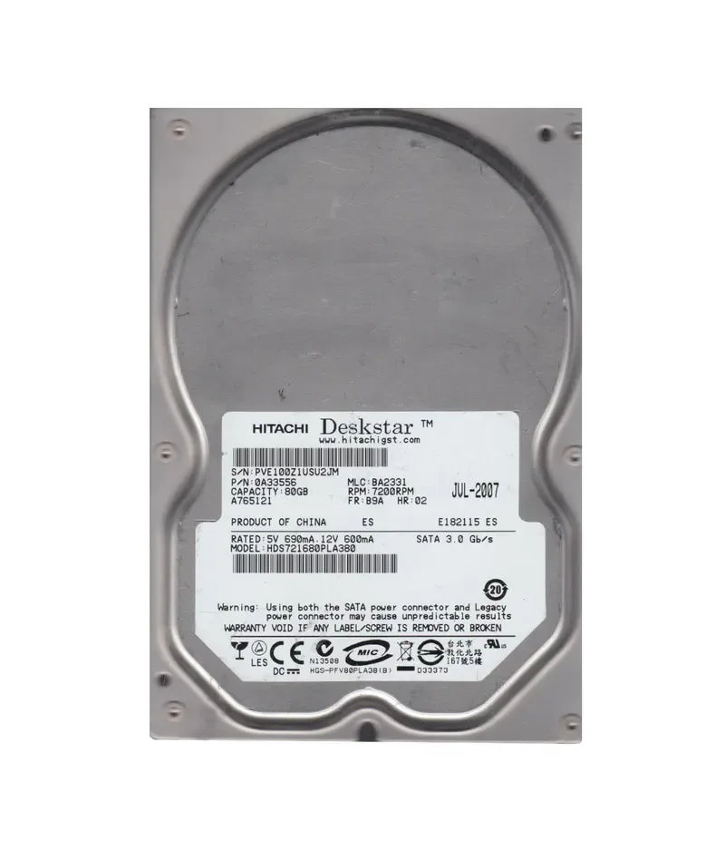 0A33556 - Hitachi Deskstar 7K160 80GB 7200RPM SATA 3.5-inch Hard Drive