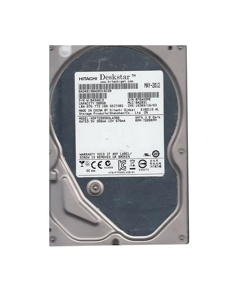 0A34813 - HGST Deskstar P7K500 500GB 7200RPM SATA 3Gb/s 8MB Cache 3.5-inch Hard Drive