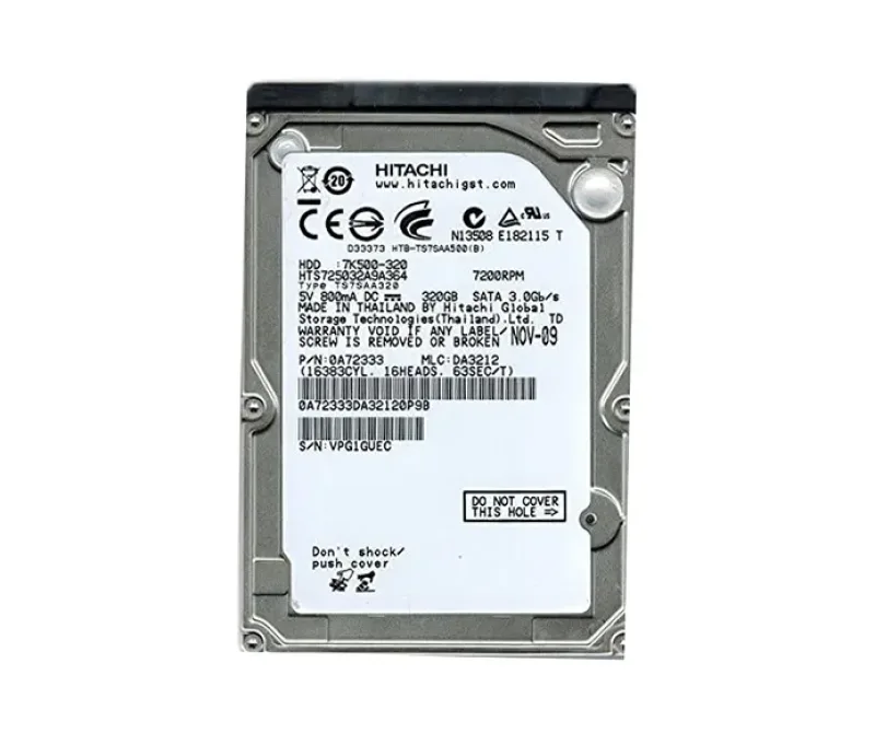 0A72333 - Hitachi TravelStar 7K500 320GB 7200RPM SATA 3Gb/s 16MB Cache 7-Pin 2.5-inch Hard Drive
