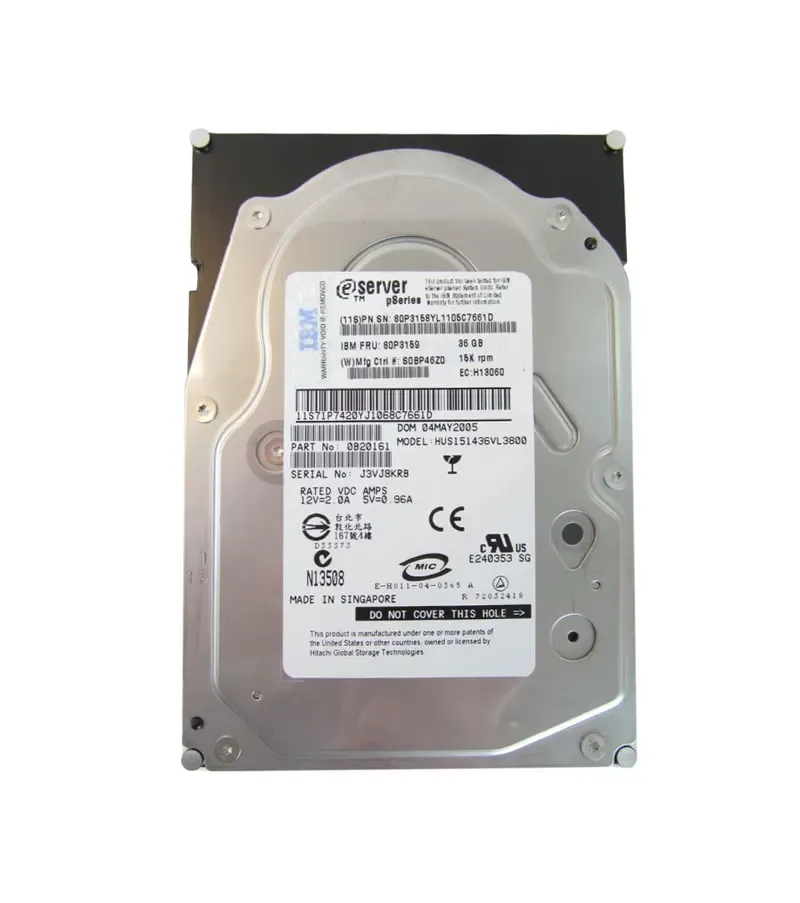 0B20161 - IBM / Hitachi Ultrastar 15K147 36.7GB 15000RPM Ultra-320 SCSI 80-Pin 16MB Cache 3.5-inch Hard Drive