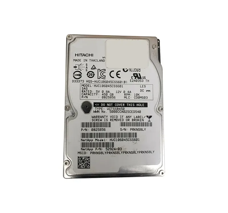 0B25856 - Hitachi 450GB 10000RPM SAS 6Gb/s 2.5-inch Hard Drive