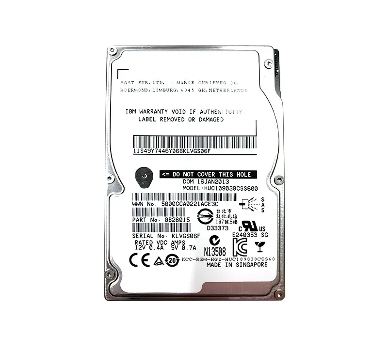 0B26015 - Hitachi 300GB 10000RPM SAS 6Gb/s 2.5-inch Hard Drive