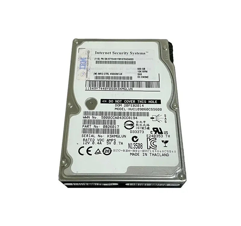 0B26017 - Hitachi Ultrastar C10K900 600GB 10000RPM SAS 6GB/s 64MB Cache 2.5-inch Hard Drive