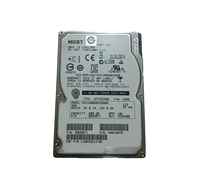 0B26071 - Hitachi 600GB 10000RPM SAS 6Gb/s 64MB Cache 2.5-inch Hard Drive