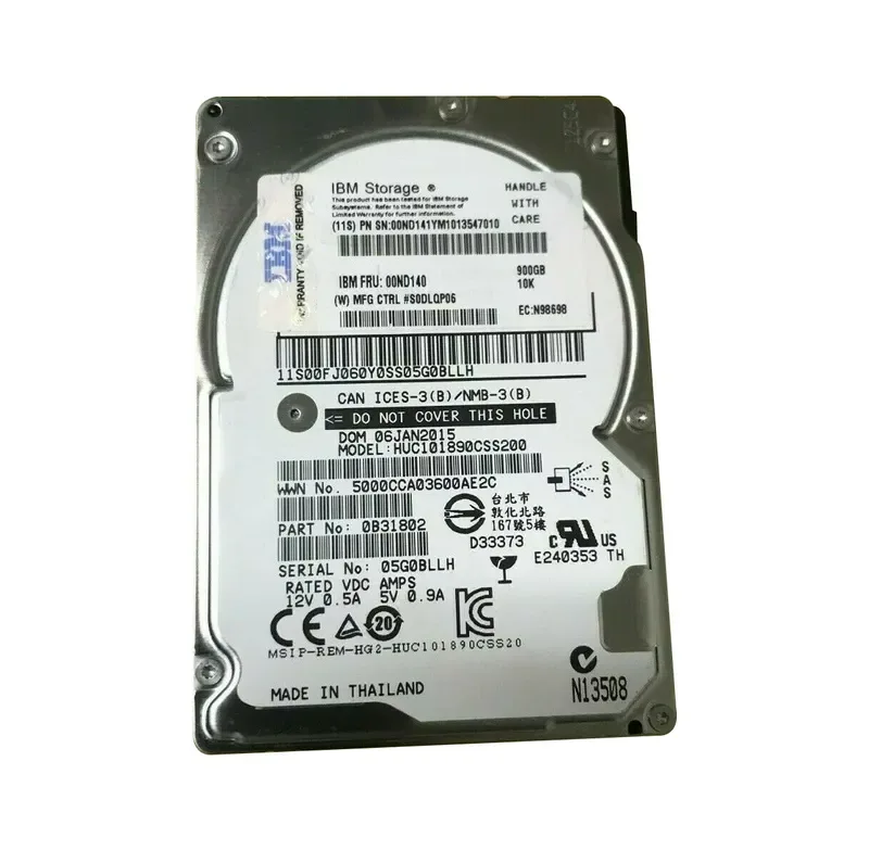0B31802 - Lenovo 900GB 10000RPM SAS 2.5-inch Hard Drive for Storage S2200 S3200 E1024