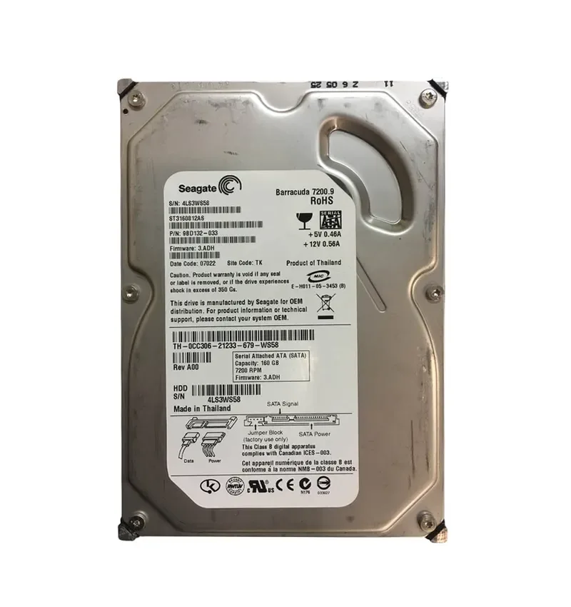 0CC306 - Dell 160GB 7200RPM SATA 3.5-inch Hard Drive