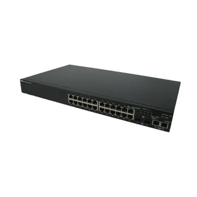 0CM308 - Dell PowerConnect 3524 24 x Ports 10/100Base-T + 2 x Ports SFP Shared + 2 x Ports 10/100/1000Base-T Rack-Mountable Manageable Stackable Fast Ethernet Network Switch