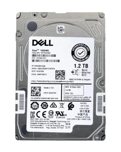0DMP3R - Dell 1.2TB 10000RPM SAS 12Gb/s 512n 128MB Cache 2.5-inch Hard Drive