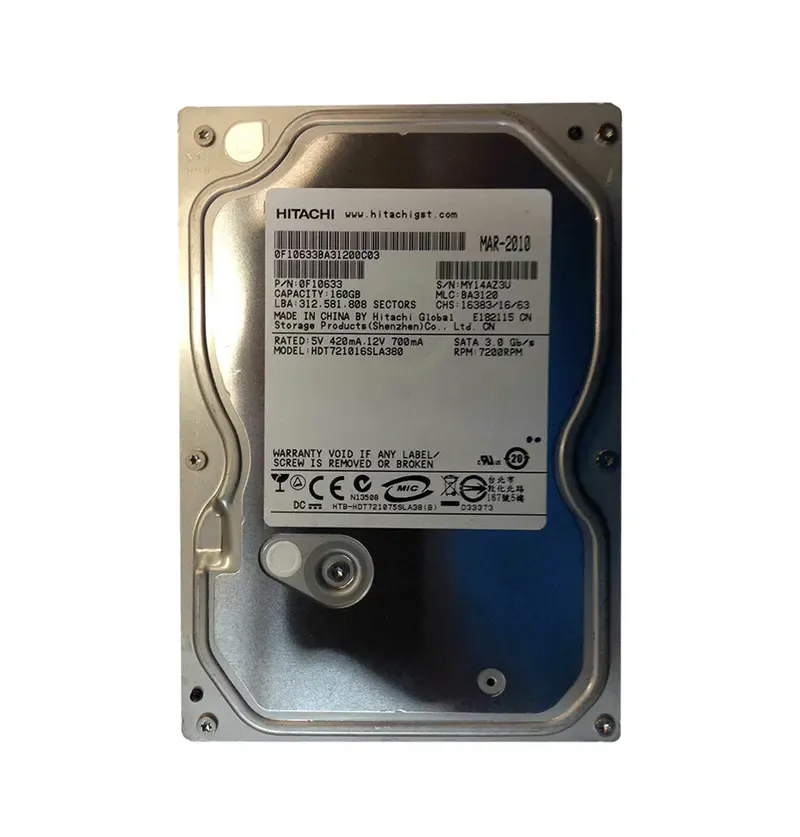 0F10633 - Hitachi Deskstar 7K1000.B 160GB 7200RPM SATA 3Gb/s 8MB Cache 3.5-inch Hard Drive