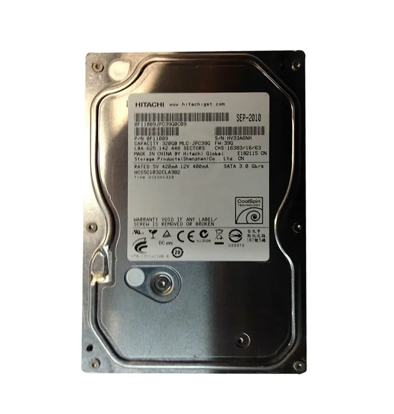 0F11009 - Hitachi CinemaStar 5K1000 320GB 7200RPM SATA 3Gb/s 8MB Cache 3.5-inch Hard Drive