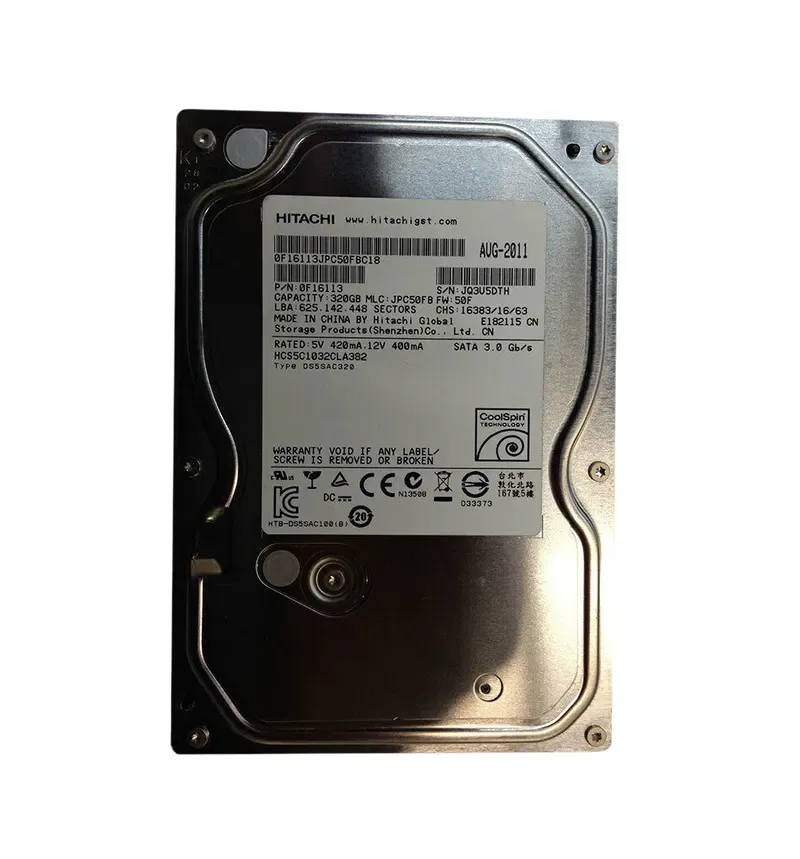 0F16113 - Hitachi CinemaStar 5K1000 320GB 5400RPM SATA 3Gb/s 8MB Cache 3.5-inch Hard Drive