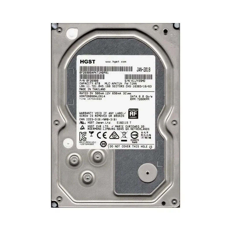 0F26900 - HGST DeskStar NAS 6TB 7200RPM SATA 6Gb/s 128MB Cache High Performance 3.5-inch Hard Drive