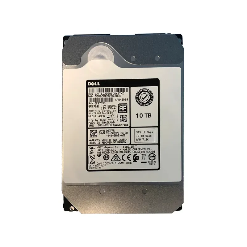 0F27398 - HGST Ultrastar HE10 10TB 7200RPM SAS 12Gb/s 256MB Cache 512E 3.5-inch Helium Platform Enterprise Hard Drive