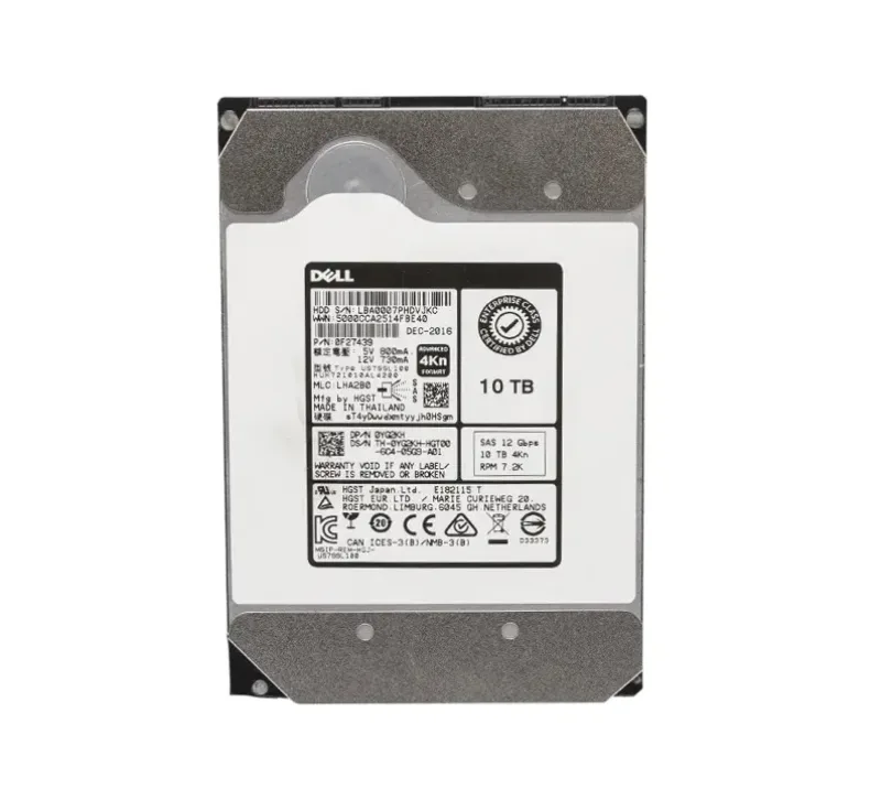 0F27439 - HGST Ultrastar HE10 10TB 7200RPM SAS 12Gb/s 256MB Cache 4KN 3.5-inch Helium Platform Enterprise Hard Drive