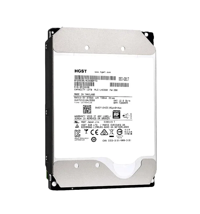0F29530 - HGST Ultrastar He12 12TB 7200RPM SAS 12Gb/s 512e 256MB Cache 3.5-inch Hard Drive